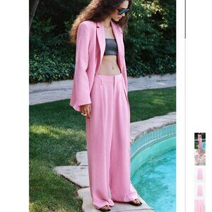 NWT ZARA 2 Pc. STRAIGHT CUT BLAZER + LIGHT PINK brand new